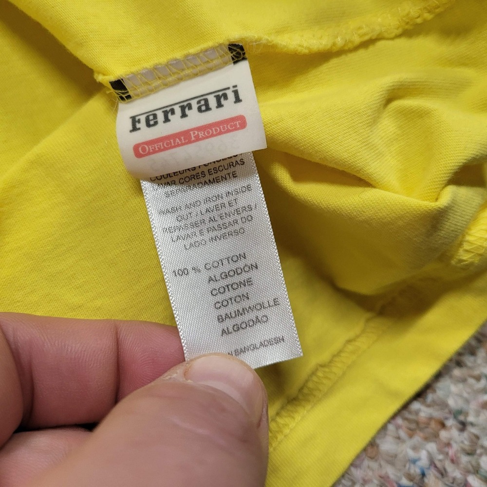 Ferrari Mens Yellow Short Sleeve Scuderia Shield Logo Racing T-Shirt XXL - Picture 15 of 16